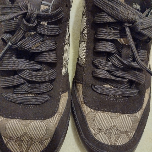 COACH SIGNATURE SNEAKERS BROWN SIZE 10 - Picture 15 of 16